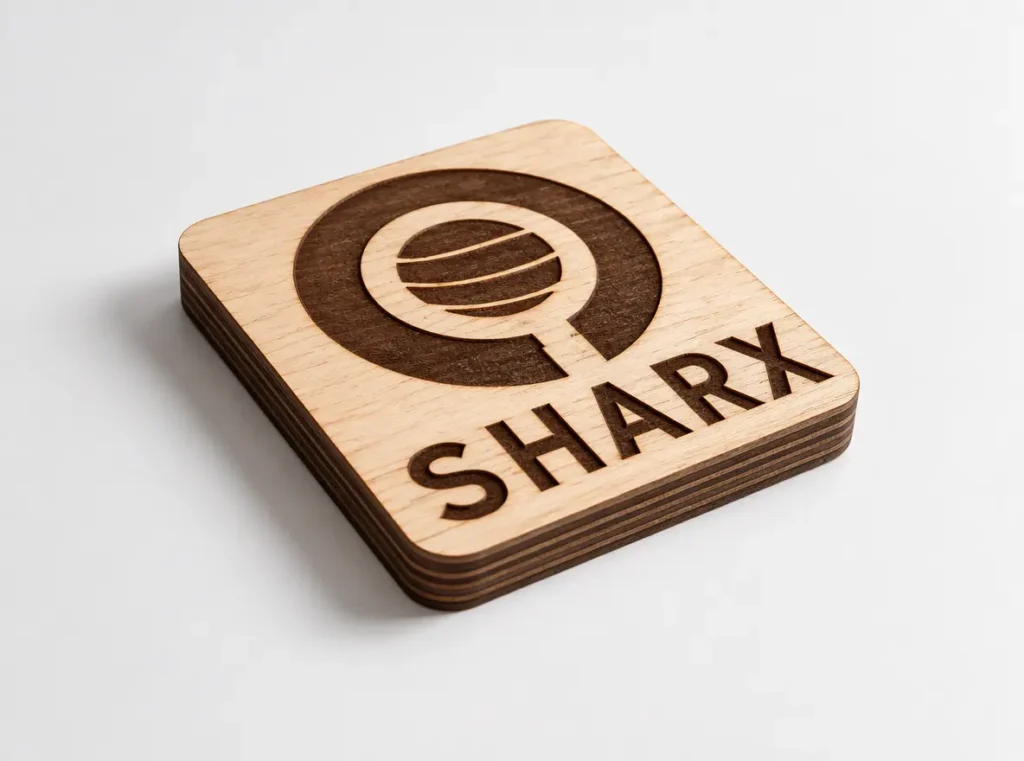 Plywood sample cut and engraved by SHARX co2 laser cutting machine