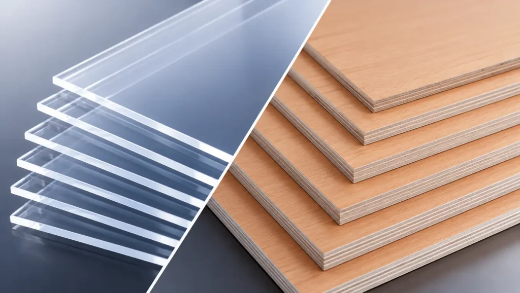 SHARX wood and acrylic materials