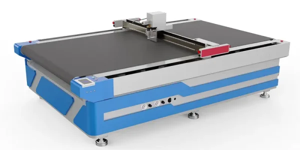 Front and right view of CK1625 CNC oscillating knife cutting machine (2) Front and right view of CK1625 CNC oscillating knife cutting machine (2)